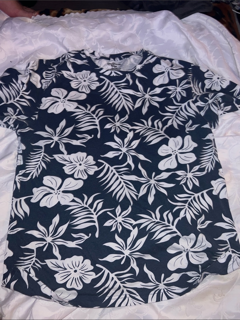 Men's Navy Floral Short Sleeve Tee - Casual Summer Shirt